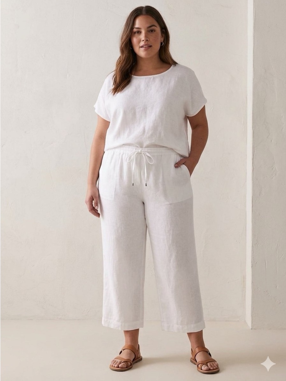 Lane Bryant Pull on Linen Blend Pants